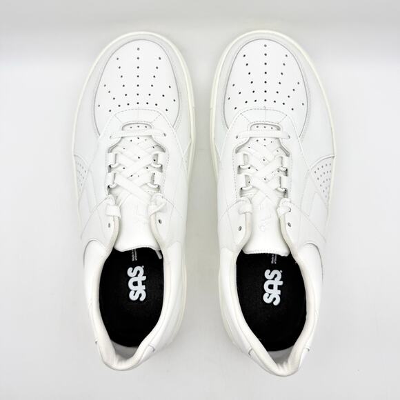 SAS Mens High Street Leather Sneakers US 10 XW EU 43 White Lace-Up NIB - Picture 10 of 14